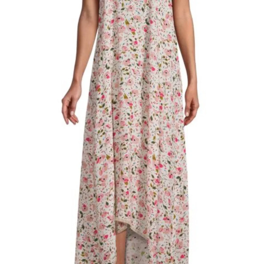 🇫🇷🇫🇷ZADIG & VOLTAIRE Paris Risty Anemone Floral Print Slip maxi hi low Dress - Picture 2 of 12